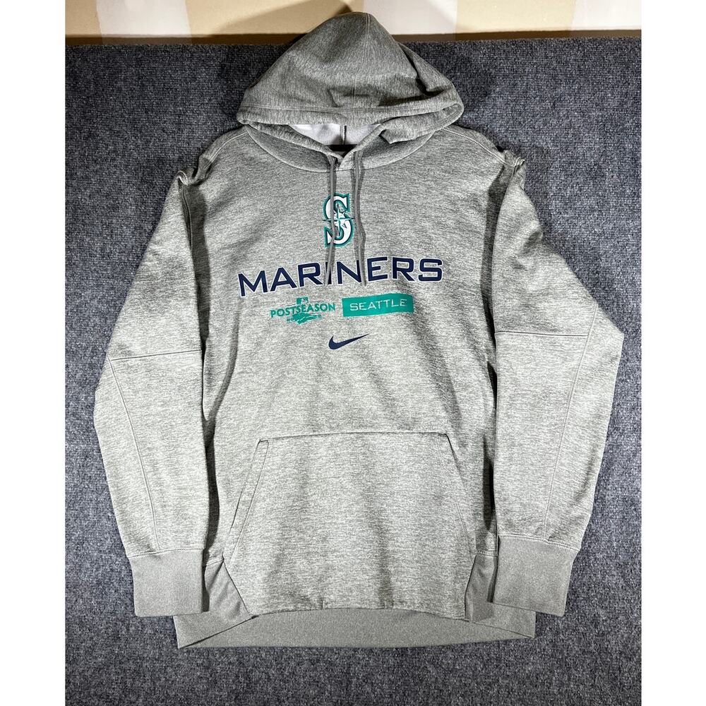 Nike Seattle Mariners Hoodie Large Grey MLB Postseason Sweatshirt
